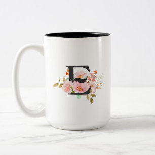 2 Couleurs Tasse de café Lettre E