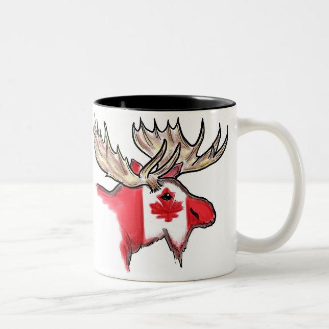2 Couleurs Tasse de café locale de drapeau d'élans (Droit)