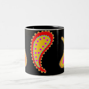 2 Couleurs Tasse de café lumineuse de Paisley