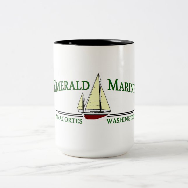 2 Couleurs Tasse de café marine verte (Centre)