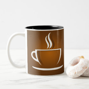 2 Couleurs Tasse de café marron.
