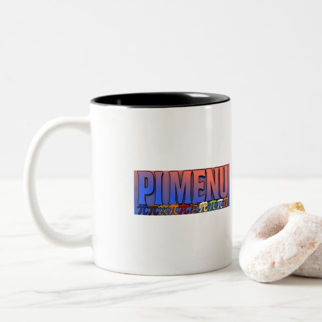 2 Couleurs Tasse de café Menu Pi tendance – Cadeau d'humour m (Avec donut)