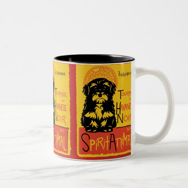 2 Couleurs Tasse de café mignonne de chien de Havanese (Droit)