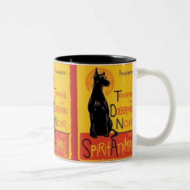 2 Couleurs Tasse de café mignonne de chien de Pinscher de (Droit)