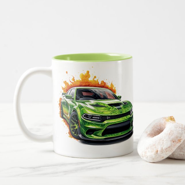 2 Couleurs Tasse de café Muscle Car (Avec donut)