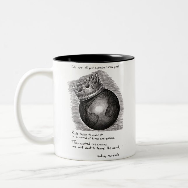 2 Couleurs tasse de café noire et blanche avec la citation et (Gauche)