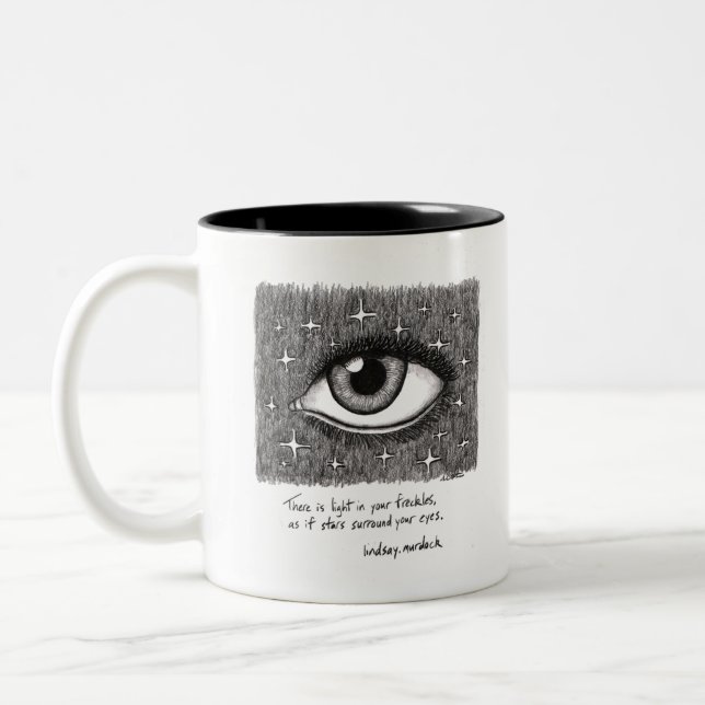 2 Couleurs tasse de café noire et blanche avec la citation et (Gauche)