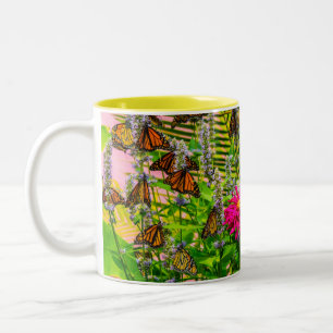 2 Couleurs Tasse de café Papillons monarques