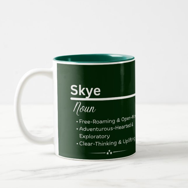 2 Couleurs Tasse de café personnalisée au nom de Skye (Gauche)