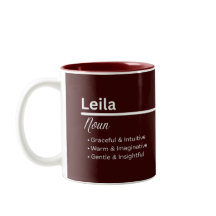Tasse de café personnalisée au nom Leila