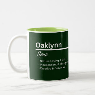 2 Couleurs Tasse de café personnalisée au nom Oaklynn