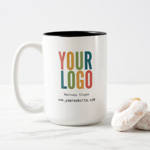 2 Couleurs Tasse de café personnalisée avec logo d'entreprise