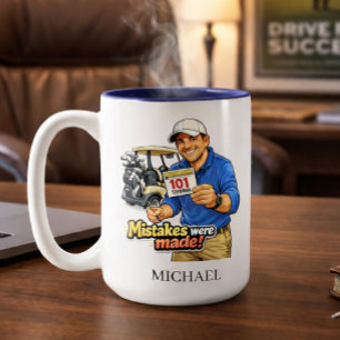 2 Couleurs Tasse de café personnalisée avec un échec de golf