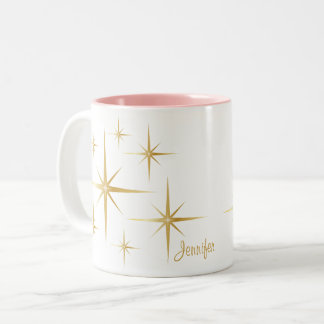 2 Couleurs Tasse de café personnalisée par Starburst vintage