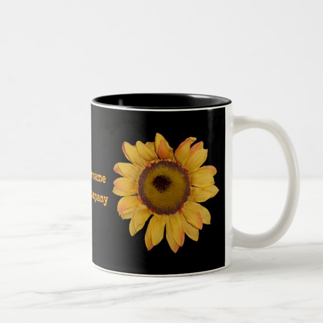 2 Couleurs Tasse de café personnalisée par tournesol (Droit)
