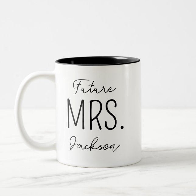 2 Couleurs Tasse de café personnalisée pour future Mme pour f (Gauche)
