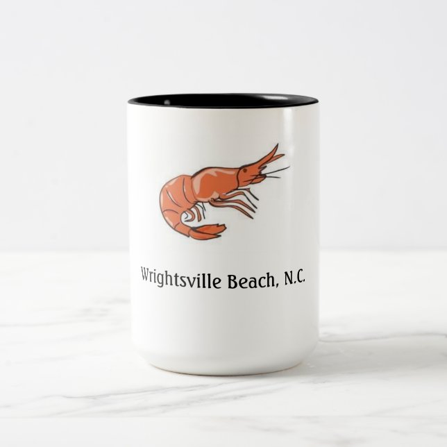 2 Couleurs Tasse de café (plage de Wrightsville, OR) (Centre)