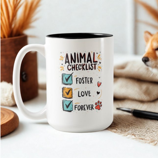 2 Couleurs Tasse de café pour le bien-être des animaux fantai (Personalized pet foster coffee mug)
