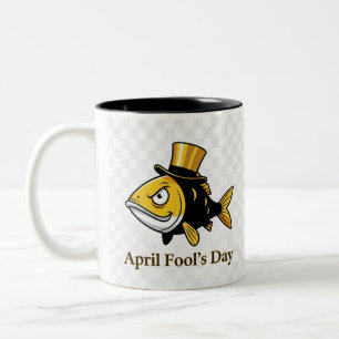 2 Couleurs Tasse de café pour le poisson d'avril – Tasse clas