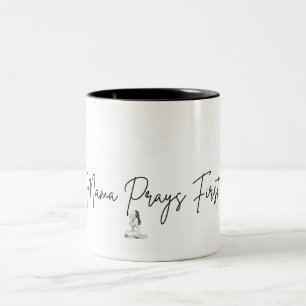2 Couleurs Tasse de café pour maman chrétienne priant d'abord