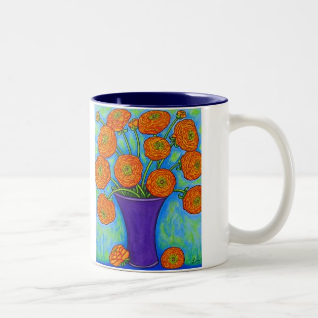2 Couleurs Tasse de café rayonnante de Ranunculus (Droit)