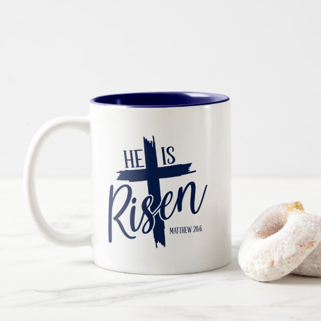 2 Couleurs Tasse de café Risen Cross (Avec donut)