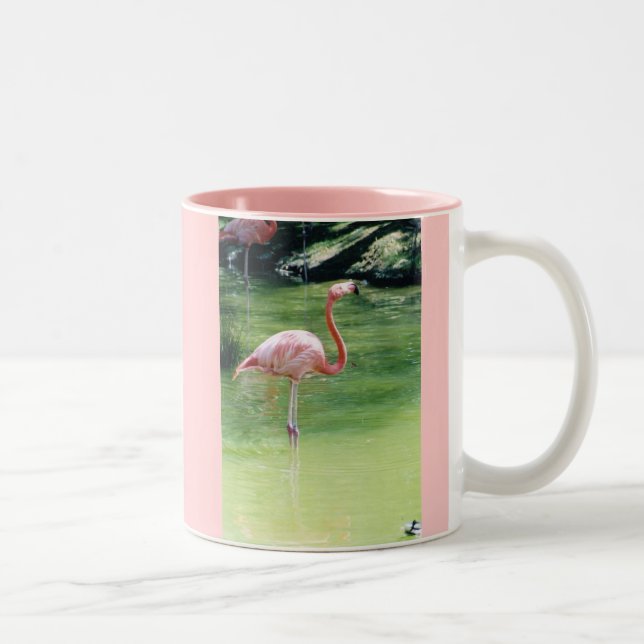 2 Couleurs Tasse de café rose de Flamant rose (Droit)
