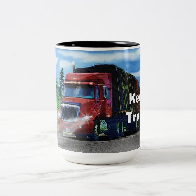 2 COULEURS TASSE DE CAFÉ ROUGE DE CAMION DE GRANDE (Centre)