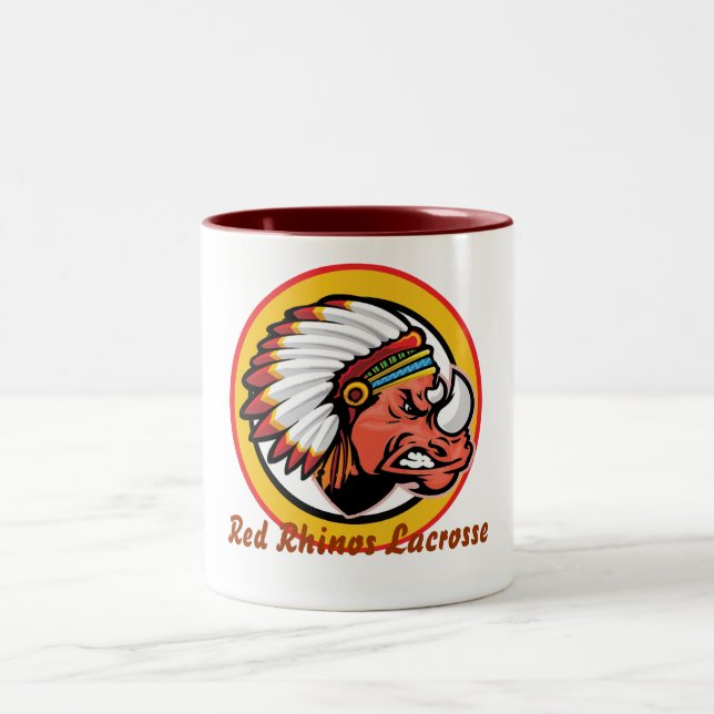 2 Couleurs Tasse de café rouge de rhinocéros (Centre)