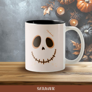 2 Couleurs Tasse de café squelette à crâne couturé Halloween
