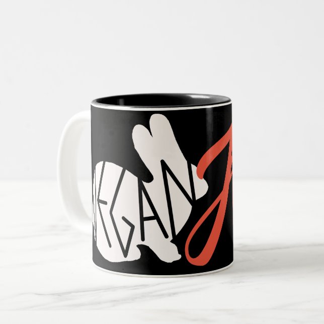 2 Couleurs Tasse de café végétalienne d'AF (Devant gauche)