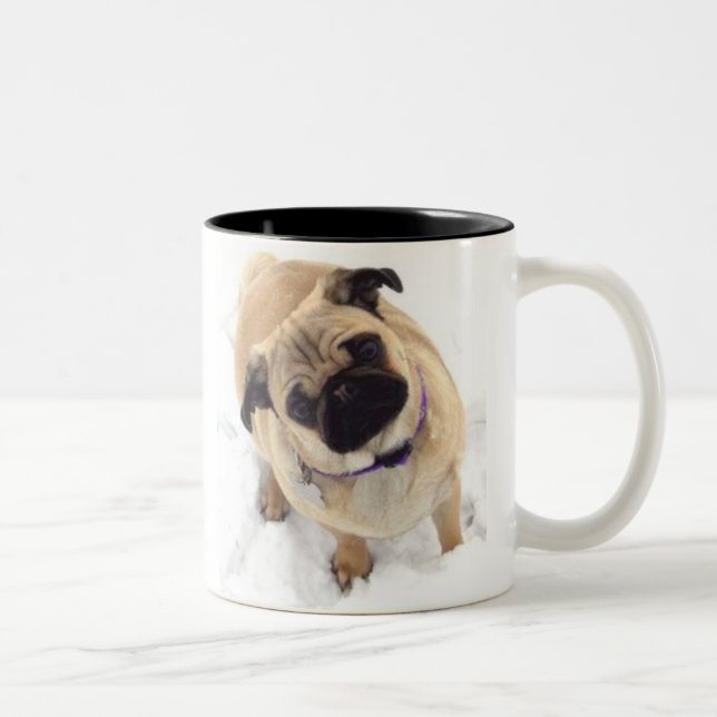 2 Couleurs Tasse de carlin (Droit)