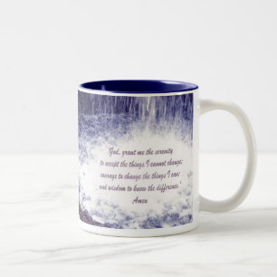 2 Couleurs Tasse de cascades de prière de sérénité