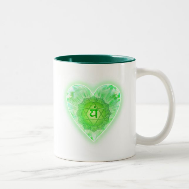 2 Couleurs Tasse de Chakra de coeur (Droit)