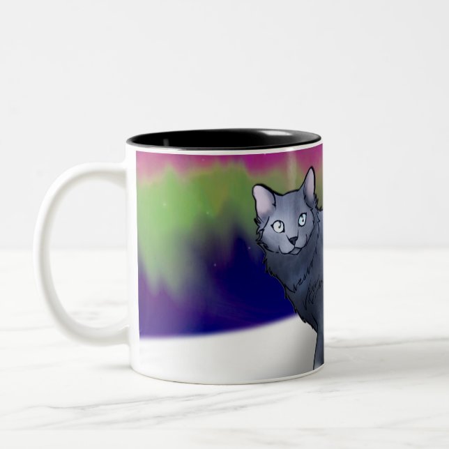 2 Couleurs Tasse de chat de lumières du nord (l'aurore) (Gauche)