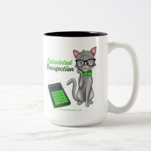 2 Couleurs Tasse de chat de maths Purrfection calculée