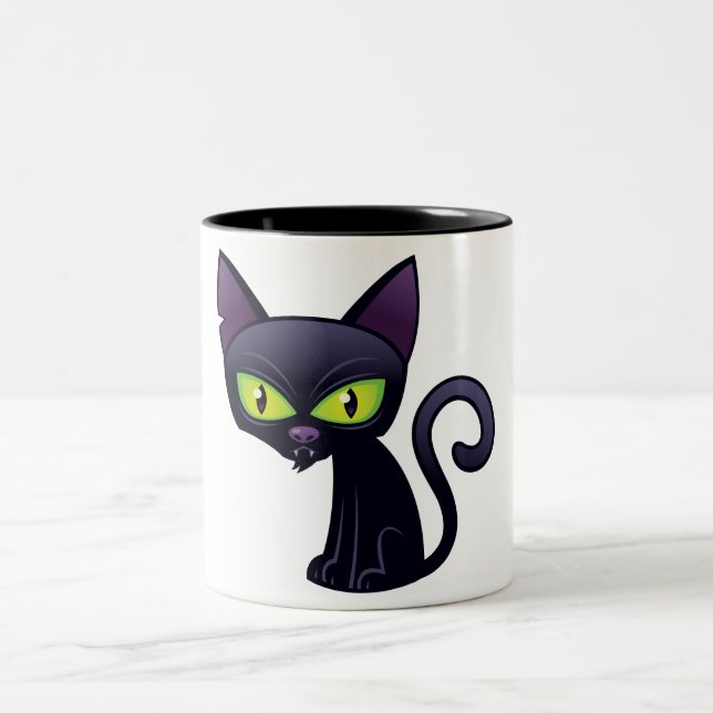 2 Couleurs Tasse de chat noir (Centre)