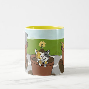 2 Couleurs Tasse de chatons de pot de fleur