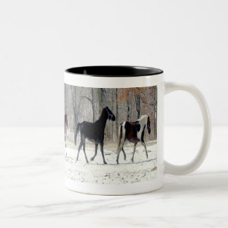 2 COULEURS TASSE DE CHEVAUX SAUVAGES