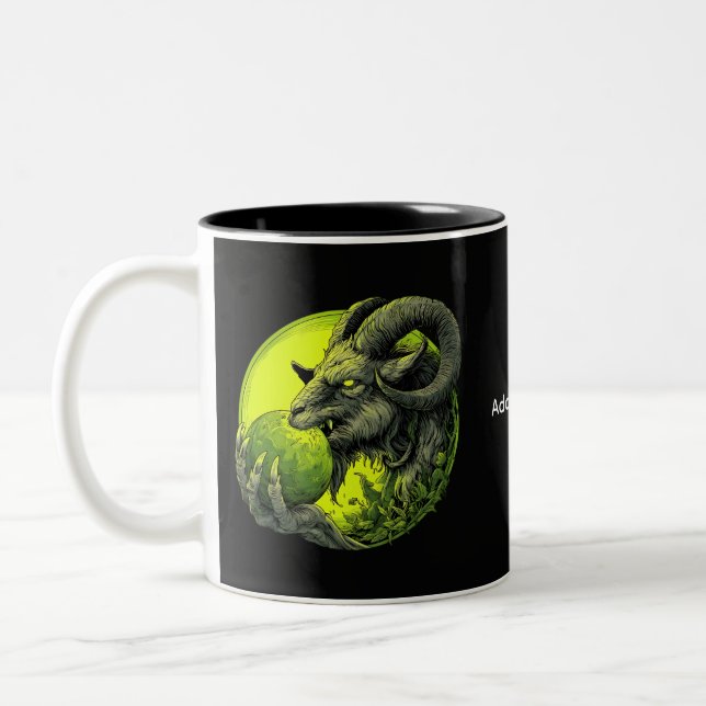 2 Couleurs Tasse de chèvre cornu néon vert (Gauche)