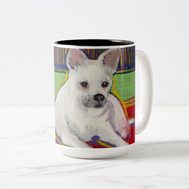 2 Couleurs Tasse de chiot d'art de bruit (Devant droit)