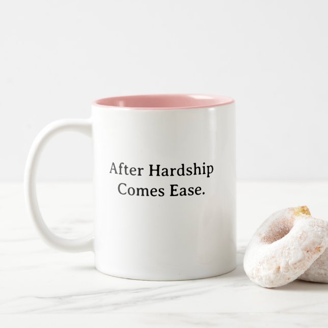 2 Couleurs tasse de citation après difficulté vient la facili (Avec donut)
