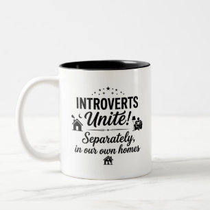 2 Couleurs Tasse de citation cosy Introvert Homes
