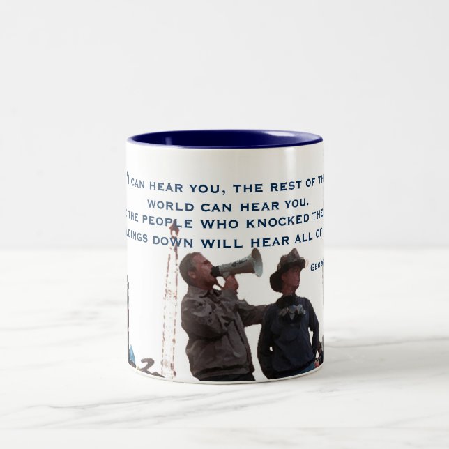 2 Couleurs Tasse de citation de George W. Bush (Centre)