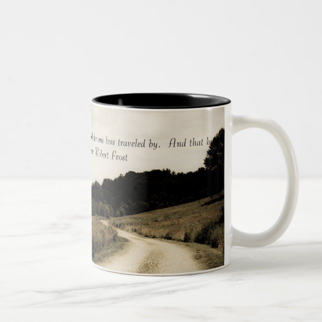 2 Couleurs Tasse de citation de Robert Frost (Droit)