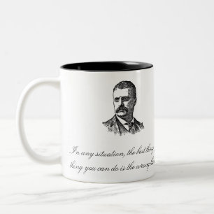 2 Couleurs Tasse de citation de Teddy Roosevelt