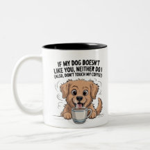 Tasse de citation drôle de chien et de café