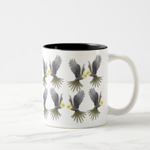 2 Couleurs Tasse de Cockatiels de vol