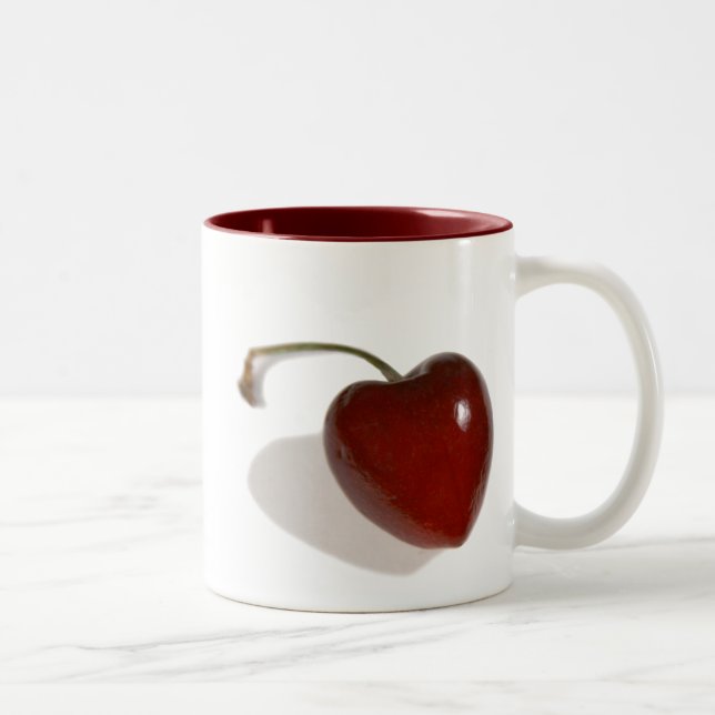2 Couleurs Tasse de coeur de cerise (Droit)