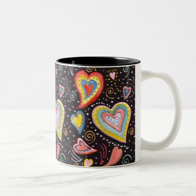 2 Couleurs tasse de coeurs (Droit)